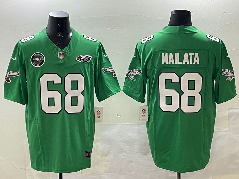 Men Philadelphia Eagles #68 Mailata Green three generations 2025 Nike Vapor Limited NFL Jersey style 5->philadelphia eagles->NFL Jersey